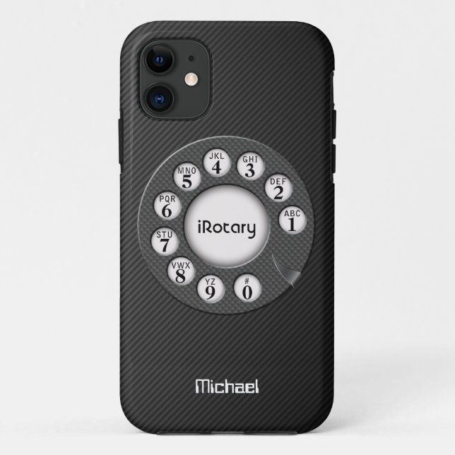 Retro Rotary Carbon Fibre Case (Back)