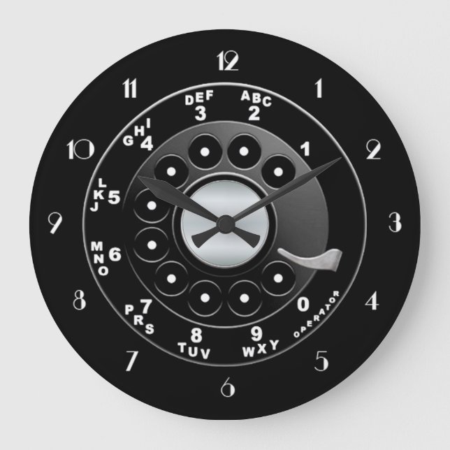 Retro Rotary Dial Large Clock (Front)