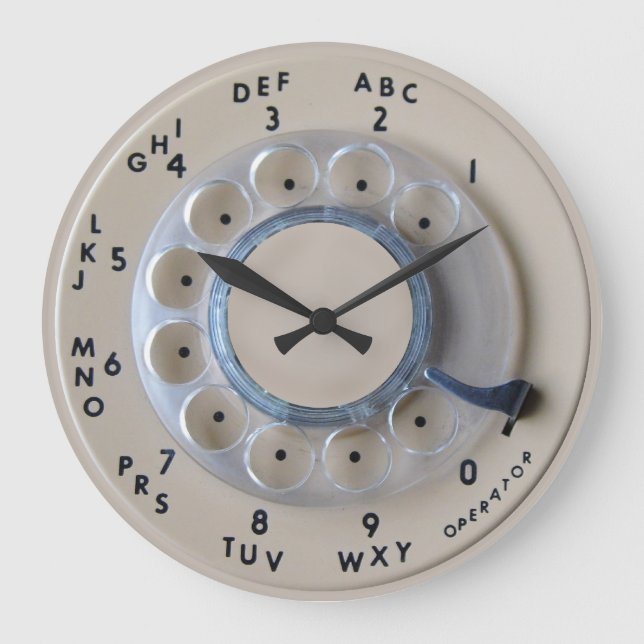 Retro Rotary Phone Dial Large Clock (Front)