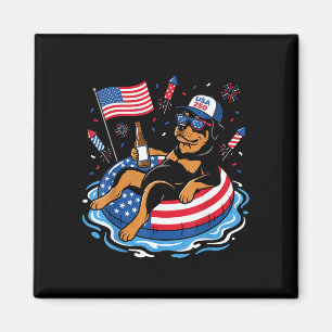 Retro rottweiler beer usa 250th anniversary 4th of magnet