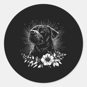 Retro Rottweiler Dog Lover Tattoo Style Classic Round Sticker