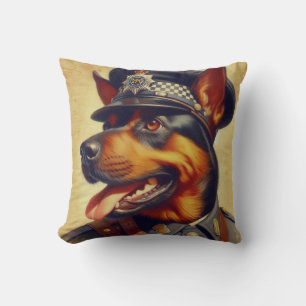 Retro Rottweiler Painting Cushion