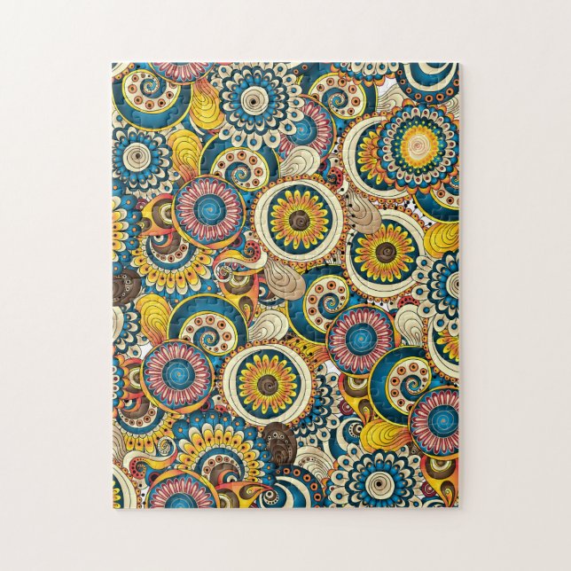 Retro Rounds Colourful Jigsaw Puzzle (Vertical)