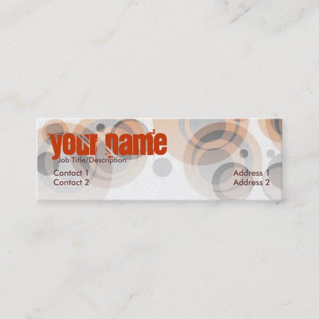 Retro rounds Mini Business Card (Front)