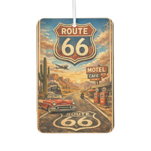 Retro Route 66 Americana Scenic Roadside Design Car Air Freshener