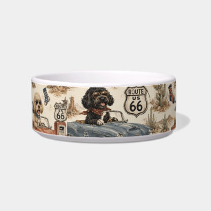 Retro Route 66 Dog Bowl