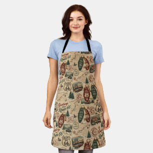 Retro Route 66 Holiday Kitchen Adventure Apron