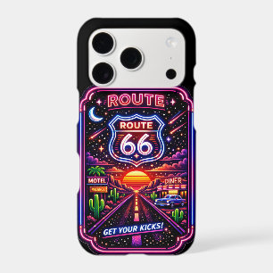 Retro Route 66 Neon Sunset Phone Accessory