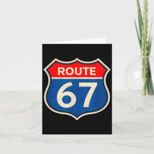 Retro Route 67 Meme Six Seven Aura Energy Number 6 Card