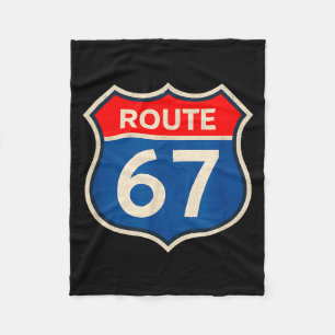 Retro Route 67 Meme Six Seven Aura Energy Number 6 Fleece Blanket