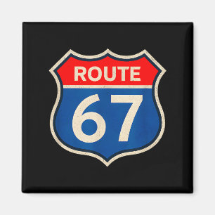 Retro Route 67 Meme Six Seven Aura Energy Number 6 Magnet