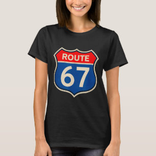 Retro Route 67 Meme Six Seven Aura Energy Number 6 T-Shirt