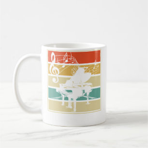 Retro Royal Piano Player Classical Music Treble Cl Coffee Mug