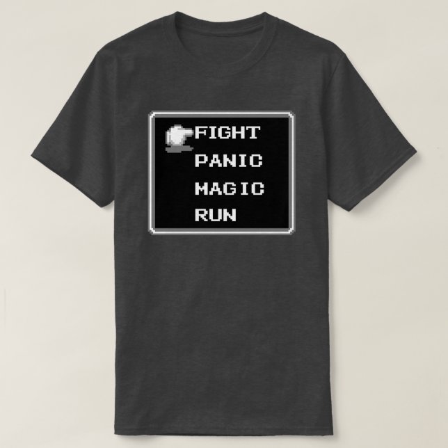 Retro RPG Menu T-Shirt (8-bit) (Design Front)