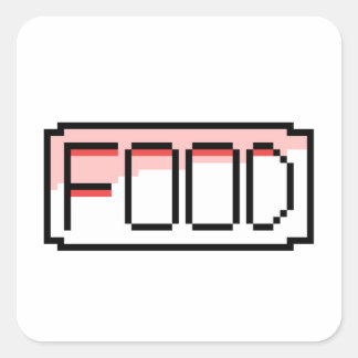 Retro RPG Pixel Art – Chat Box ‘Food’ Square Sticker