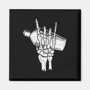 Retro Rtender Rock On Hand For Men Women Skeleton Magnet