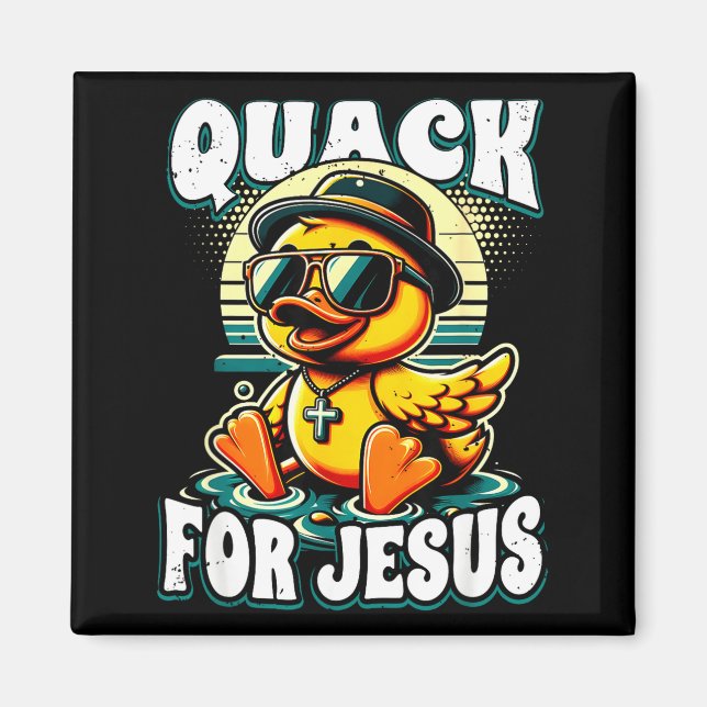 Retro Rubber Duck Christian Rubber Ducky Quacks Fo Magnet (Front)
