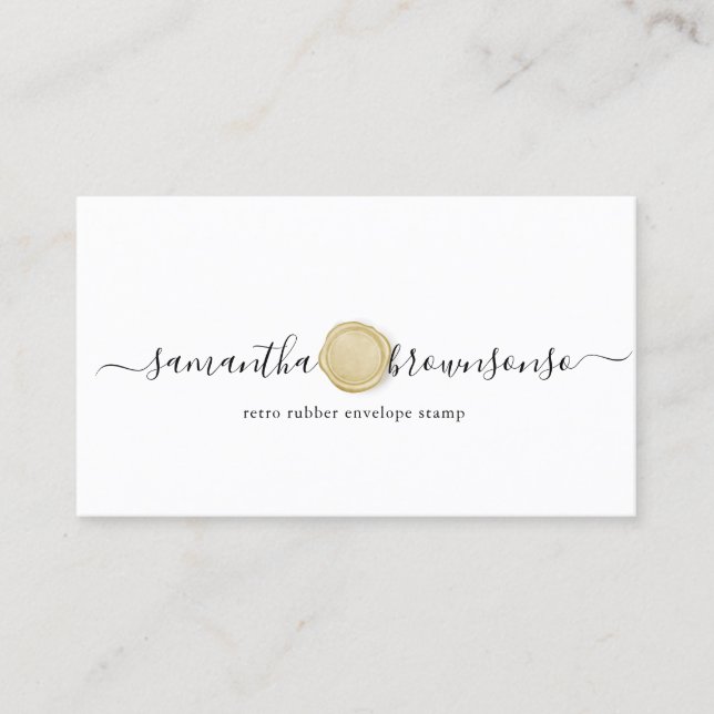 Retro rubber envelope stamp business card (Front)