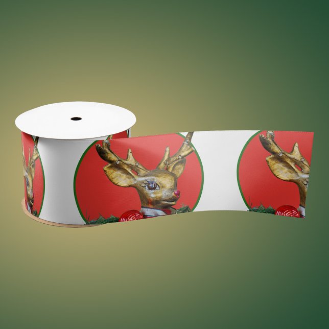 Retro Rudolph Satin Ribbon (Creator Uploaded)