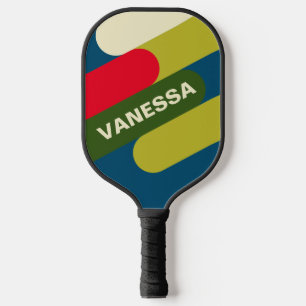 Retro Rugby Fusion with Name Pickleball Paddle