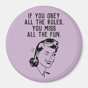 Retro Rule Breaker Woman Magnet