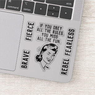 Retro Rule Breaker Woman Sticker