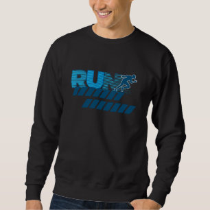 Retro Running Typography Sprinter Silhouette Sweatshirt