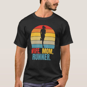 Retro Running Wife Mum Runner T-Shirt