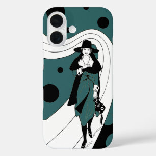 Retro Runway Model, Vintage Art Deco Fashion iPhone 16 Case