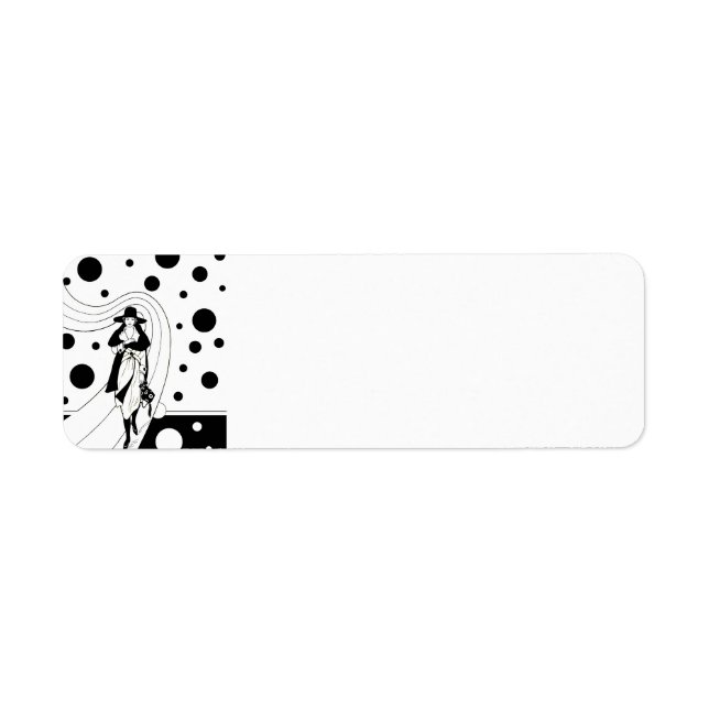 Retro Runway Model, Vintage Art Deco Fashion Return Address Label (Front)