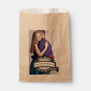 RETRO Rustic Chalkboard Vintage Folk Art Thank You Favour Bag