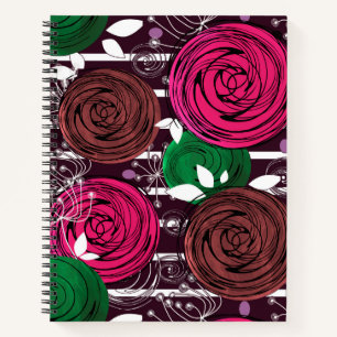 Retro, rustic, folk notebook