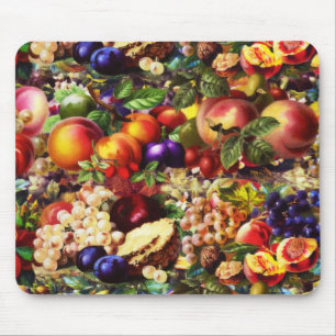 Retro Rustic Fresh Summer Tropical Fruit Vegetable Mouse Pad