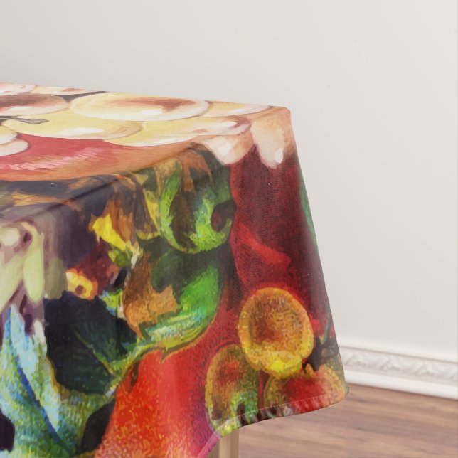 Retro Rustic Fresh Summer Tropical Fruit Vegetable Tablecloth (In Situ)