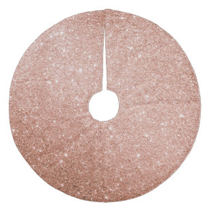 Retro Rustic Rose Glitter Christmas Tree Skirt