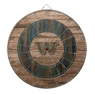 Retro Rustic Wood Personalized Dartboard