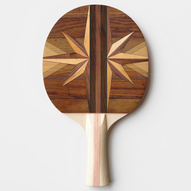 Retro Rustic Wood Ping Pong Paddle (Front)