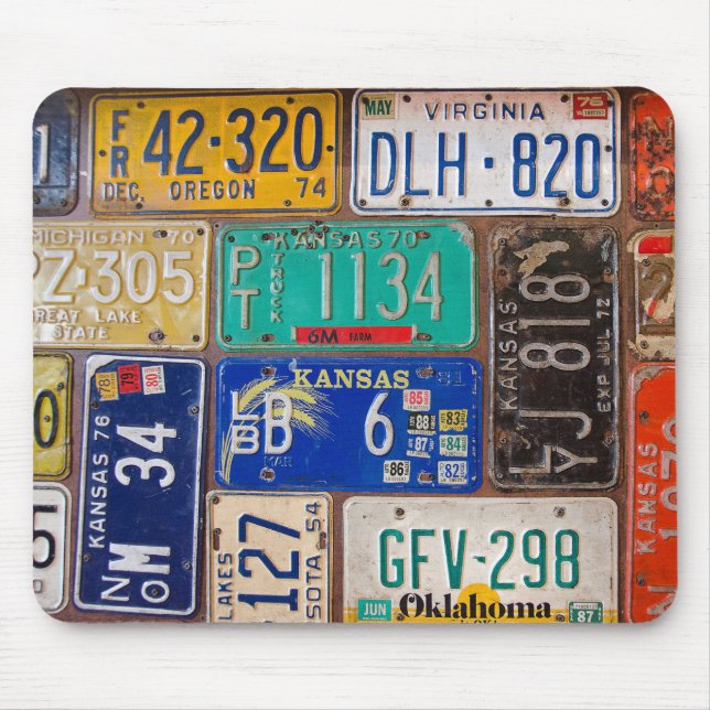 Retro Rusty License Plates Mouse Pad (Front)