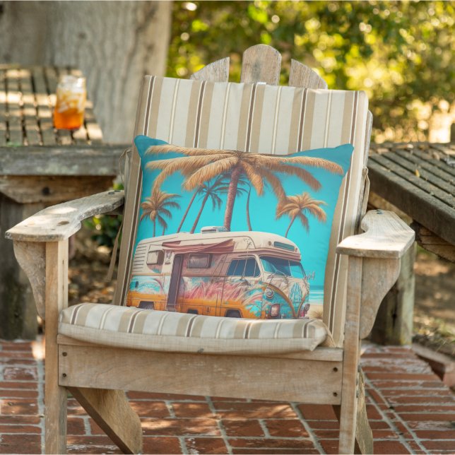 Retro RV and Palm Trees Cushion (Chair)