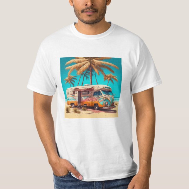 Retro RV and Palm Trees T-Shirt (Front)