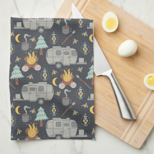 Retro RV Camping Tea Towel
