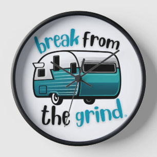 Retro RV Teal Clock
