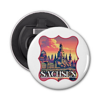 Retro Sachsen Skyline  Bottle Opener