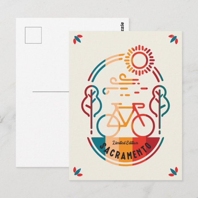 Retro Sacramento Bike Trail. Postcard (Front/Back)
