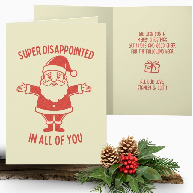 Retro Sad Santa Disappointed Funny Christmas Card (Creator Uploaded)
