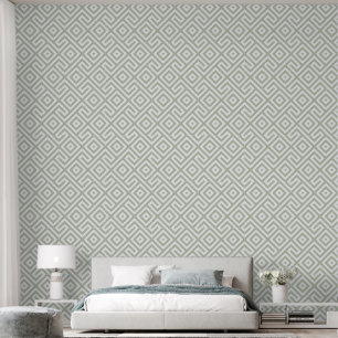 Retro Sage Green Abstract Geometric Pattern  Wallpaper