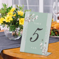 Retro Sage Green Chinoiserie Table Number 