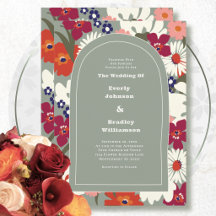  Retro Sage Green Summer Autumn Bold Boho Wedding