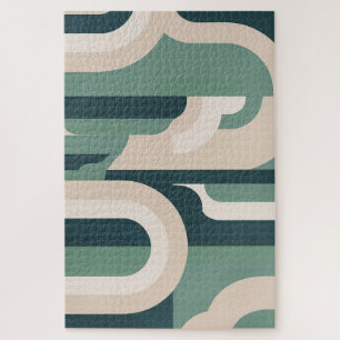 Retro Sage Mist Mid-Century Modern Puzzle