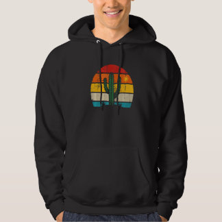 Retro Saguaro Cactus Cactus Sunset Opuntia Cactace Hoodie
